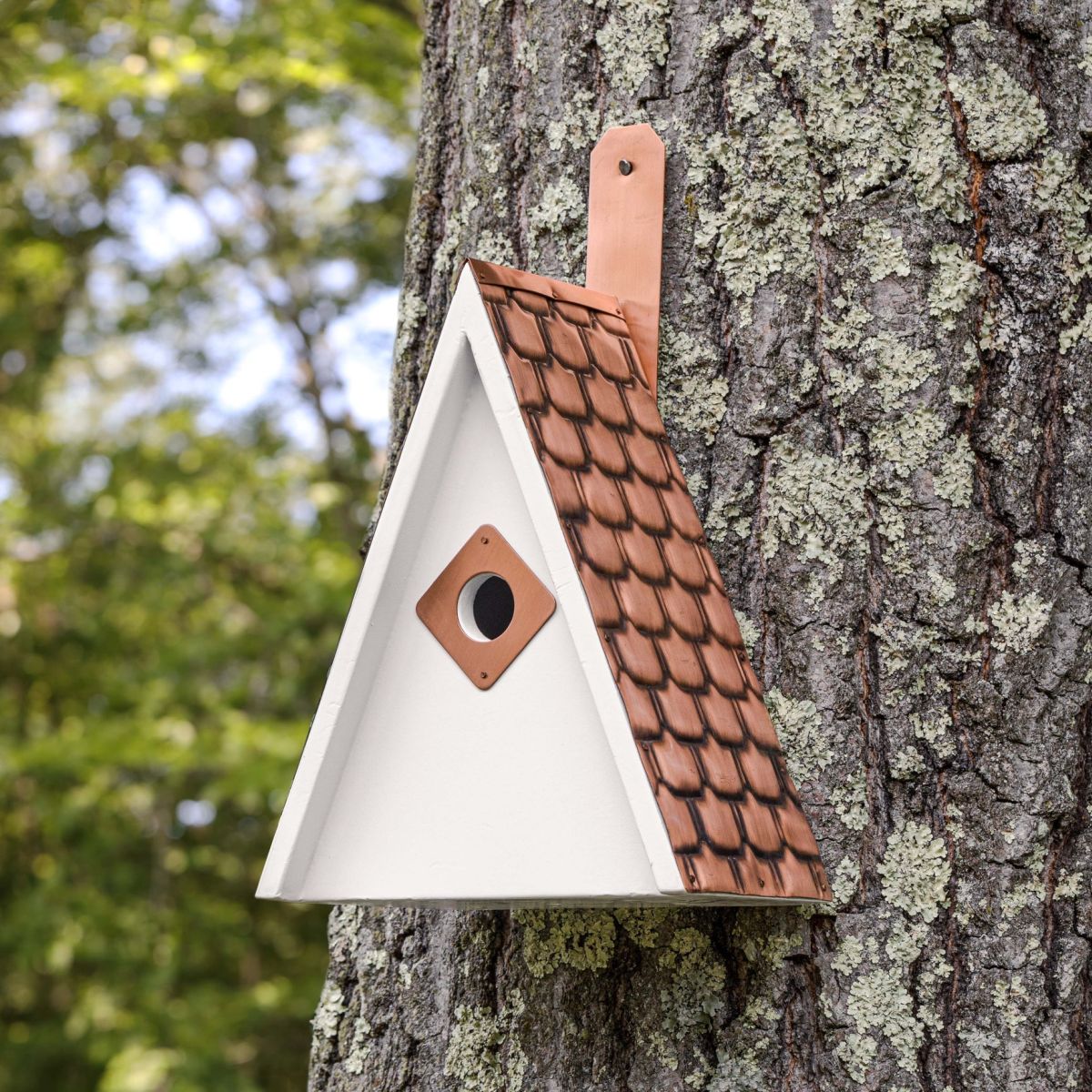 Swiss Chalet Pure Copper Roof Bird House