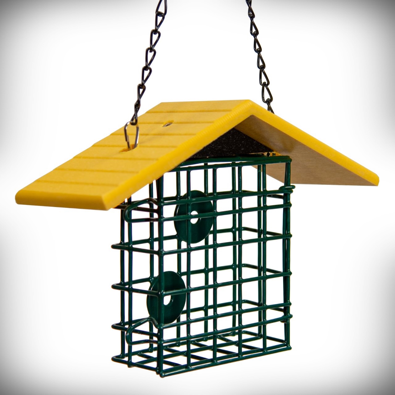 Recycled Poly Roof Single Suet Cage Yellow