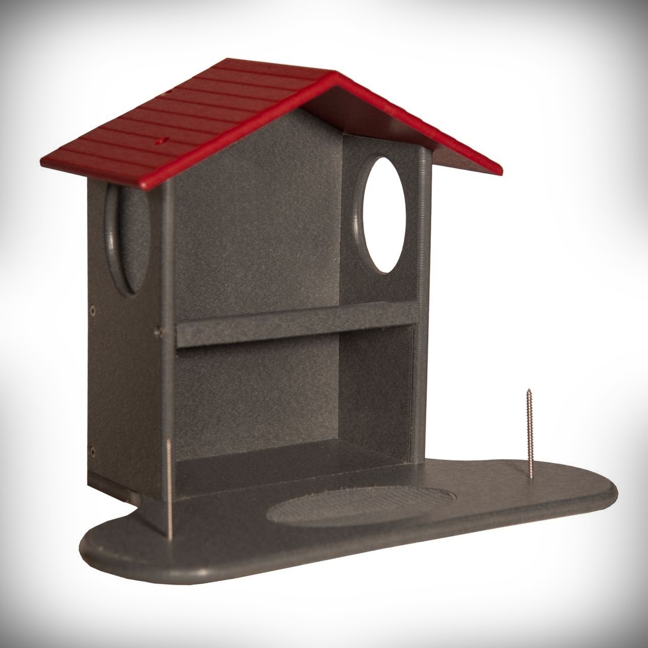 Recycled Poly Squirrel Snack Station Red/Gray