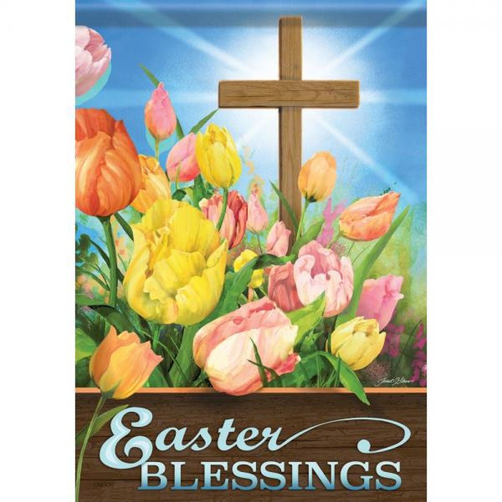 Flag Trends Easter Blessings Garden Flag