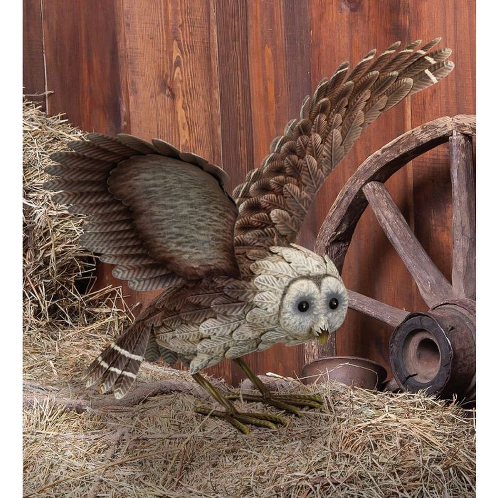 Barn Owl Decor Sculpture Wings Up