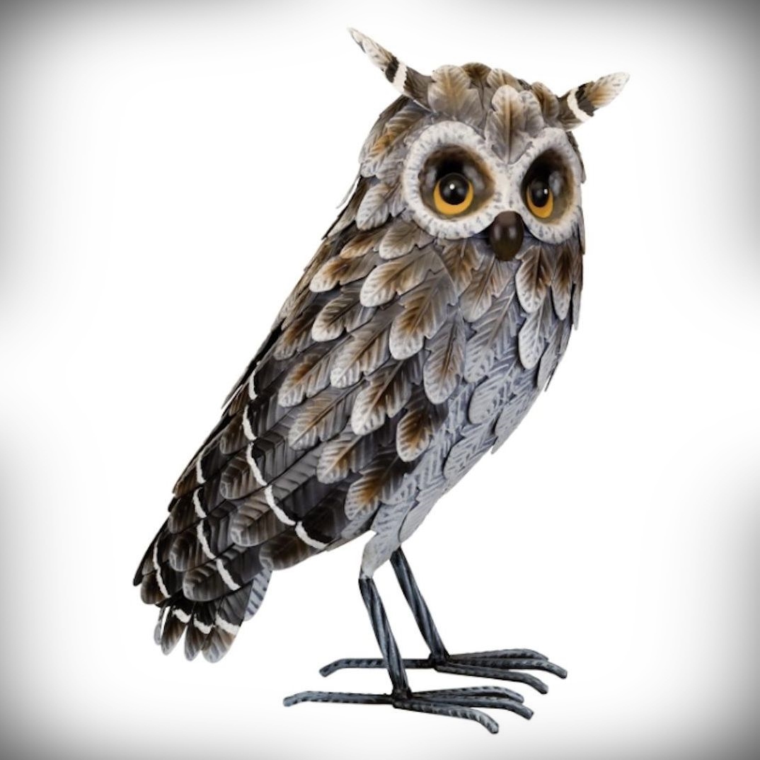 Great Horned Owl Decor Sculpture Standing