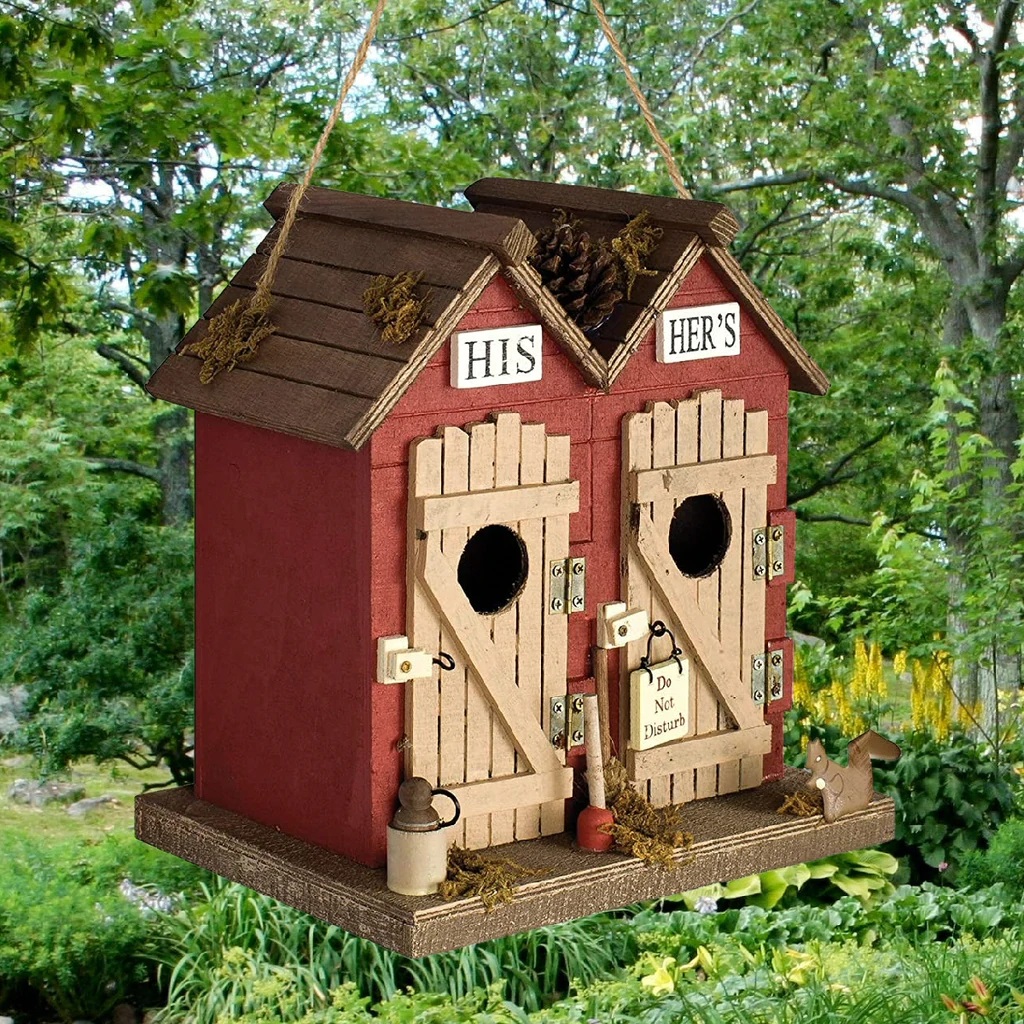 His & Her's Outhouse Bird House