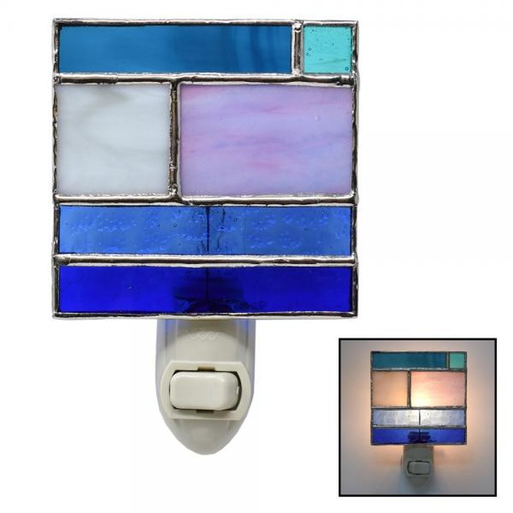 Stained Glass Nightlight Ocean Blues