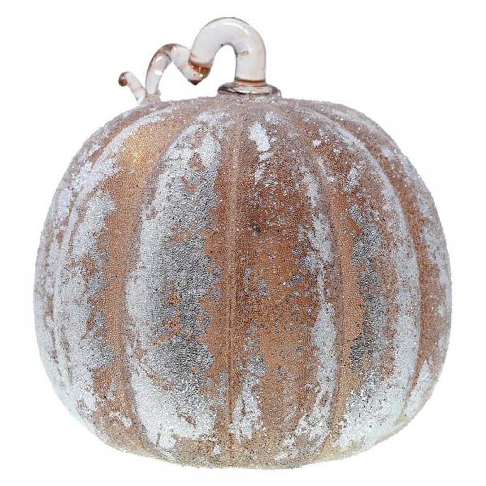 Frosted LED Pumpkin Taupe Large