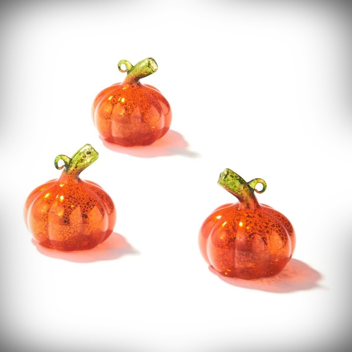 Mini Mercury Glass LED Pumpkins Set of 3