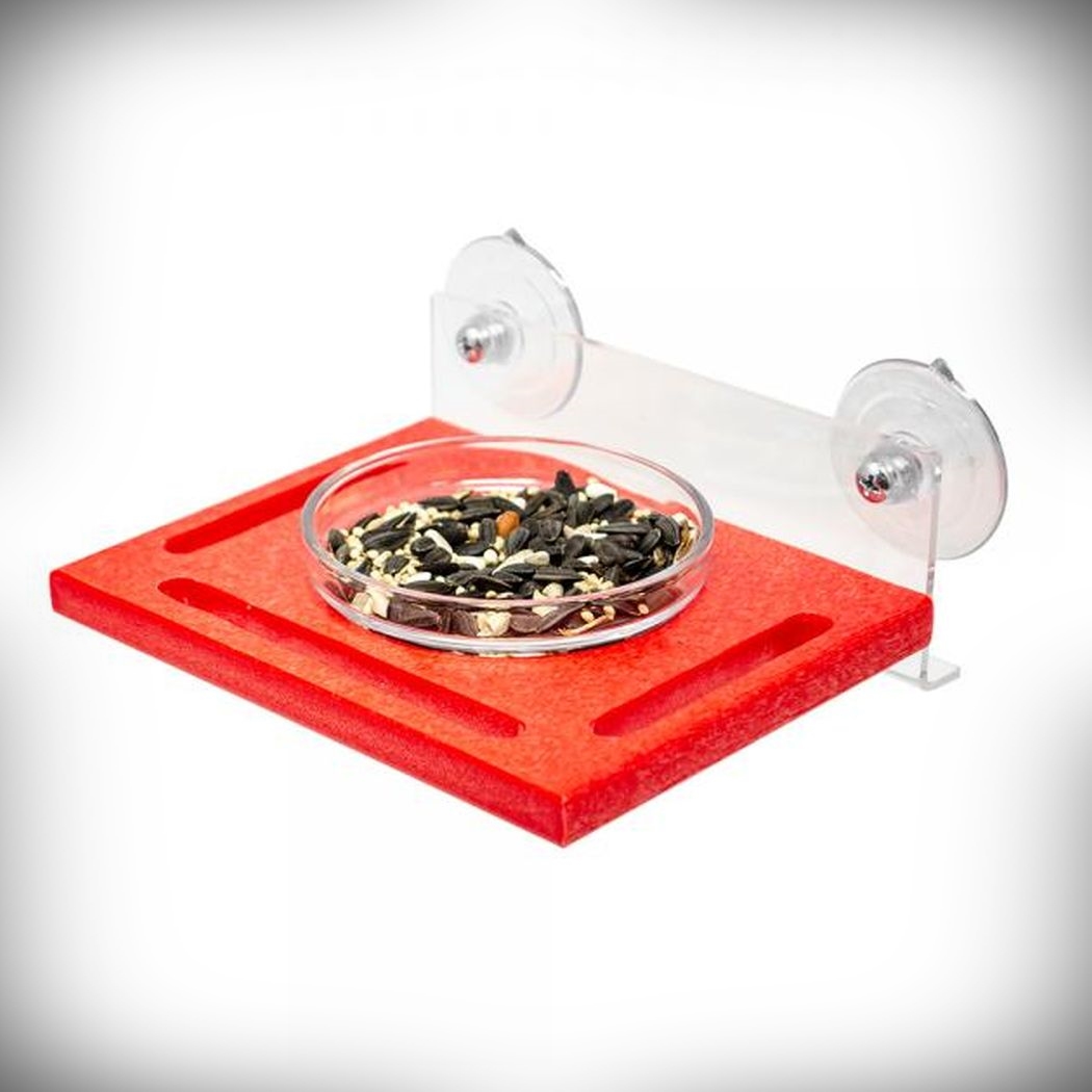 Recycled Poly Red Window Seed Feeder