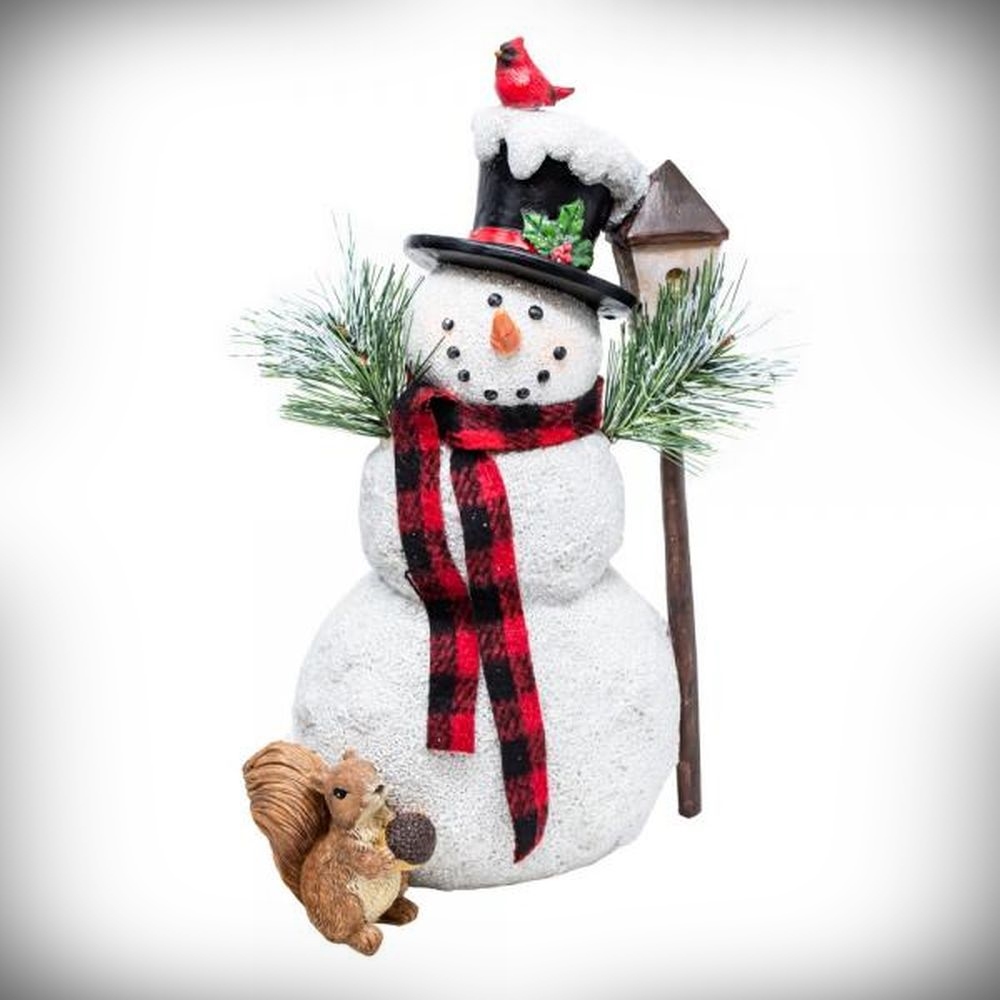 Holiday Snowman with Birdhouse