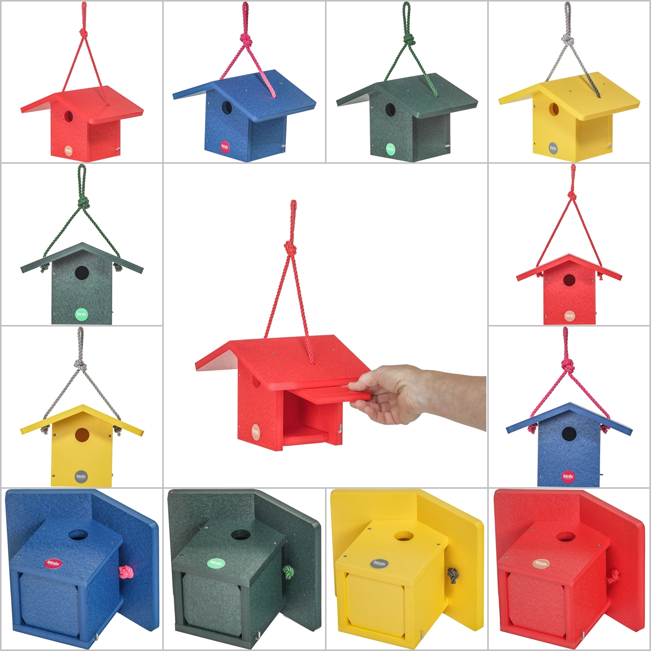 Color Pop Recycled Plastic Wren House Set of 4