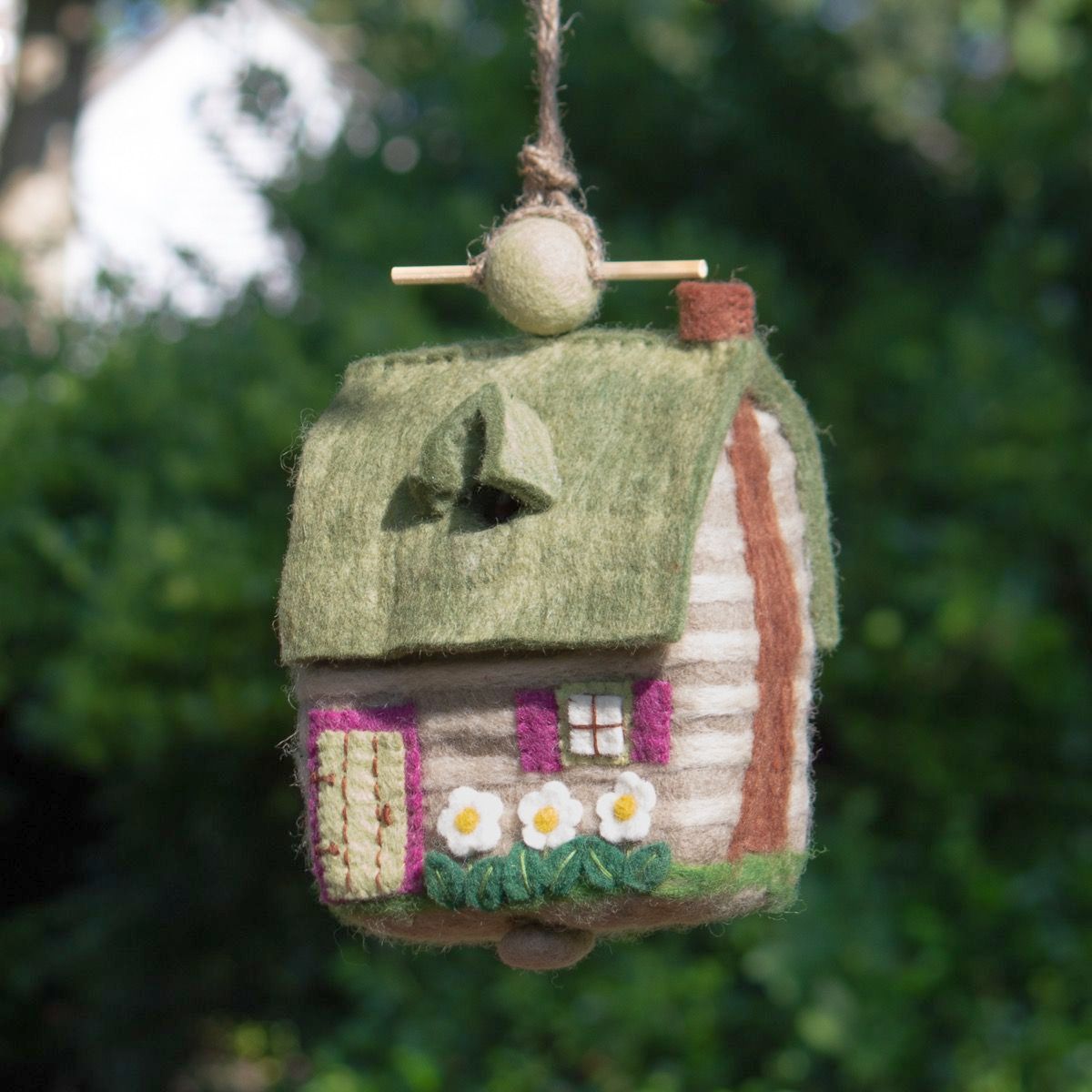 Wild Woolies Felt Bird House Country Cabin