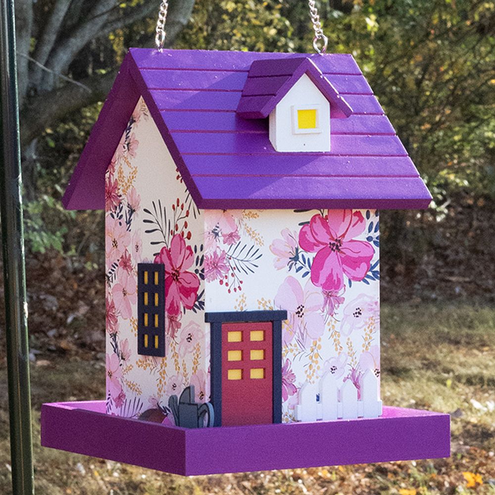 Botanical Print Dogwood Bird Feeder Fuchsia