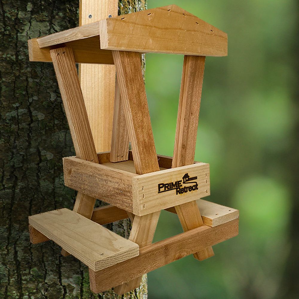 Prime Cedar Picnic Table Squirrel Feeder