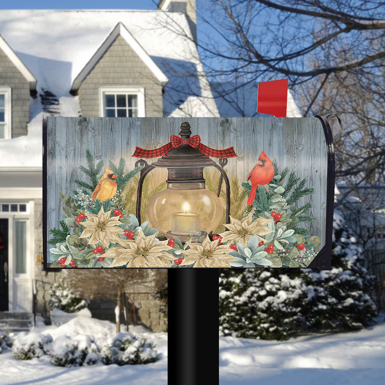 Briarwood Warm Winter Candle Mailbox Cover