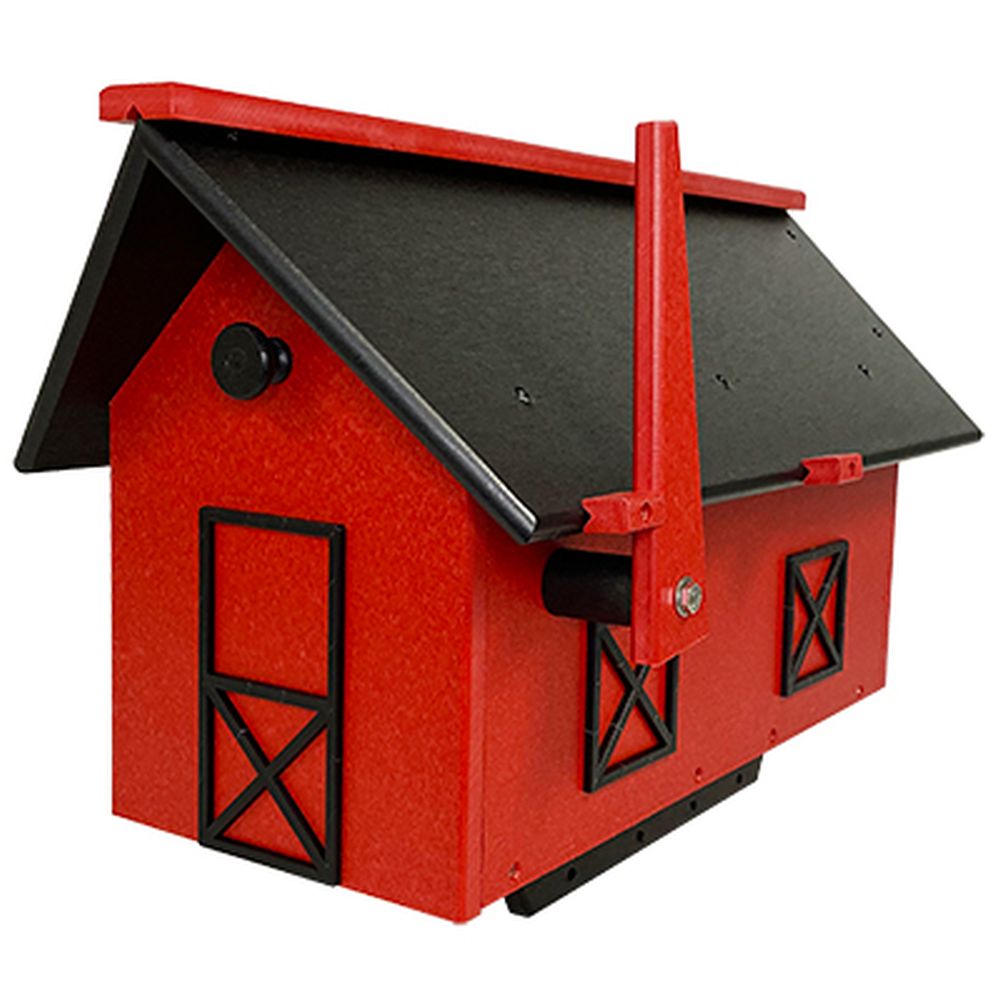 Amish Polywood Recycled Plastic Mailbox Black/Red