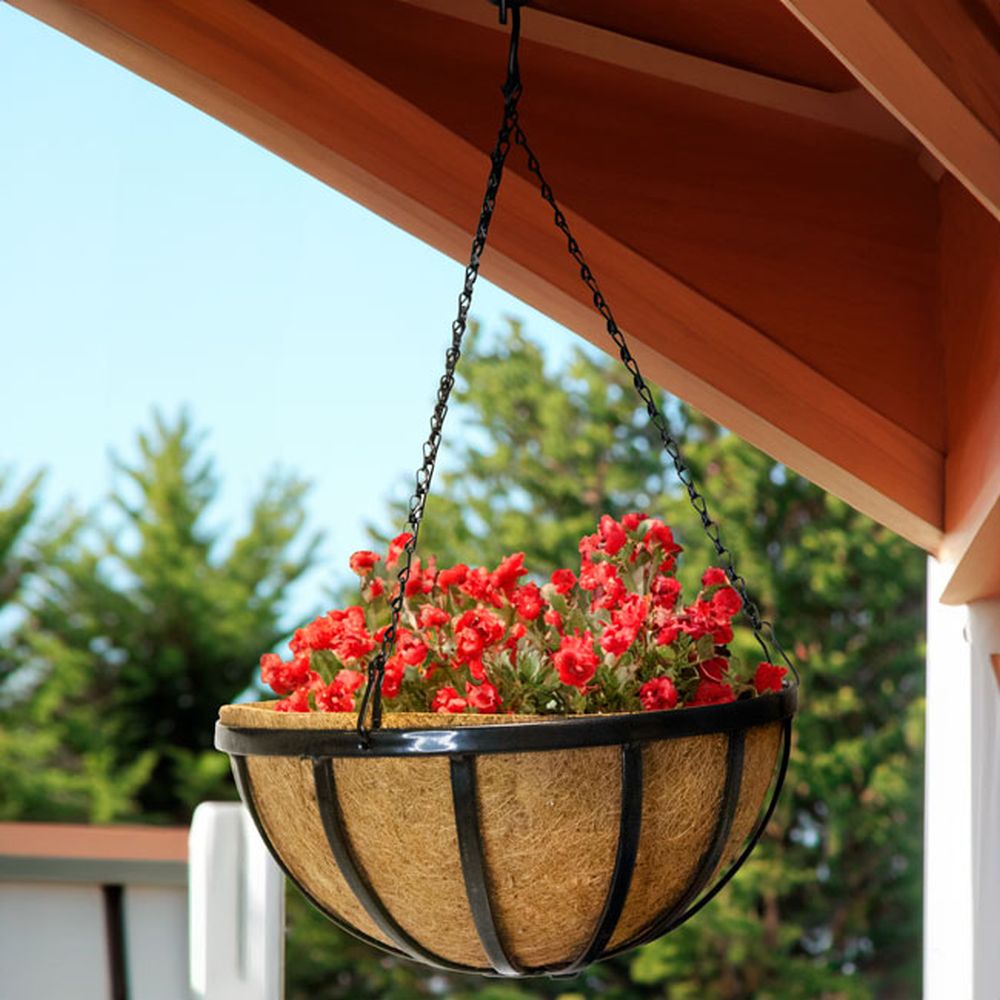 Deluxe Forged Hanging Basket with Coco Liner 14