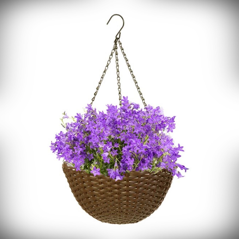 Expresso Woven Resin Hanging Basket 14