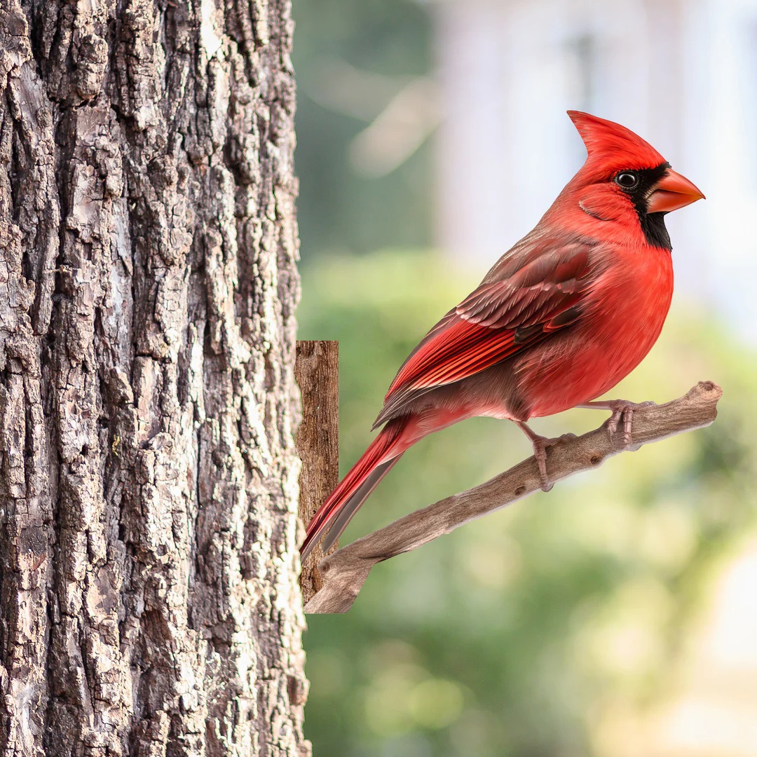 Peeking Cardinal Laser Cut Metal Art