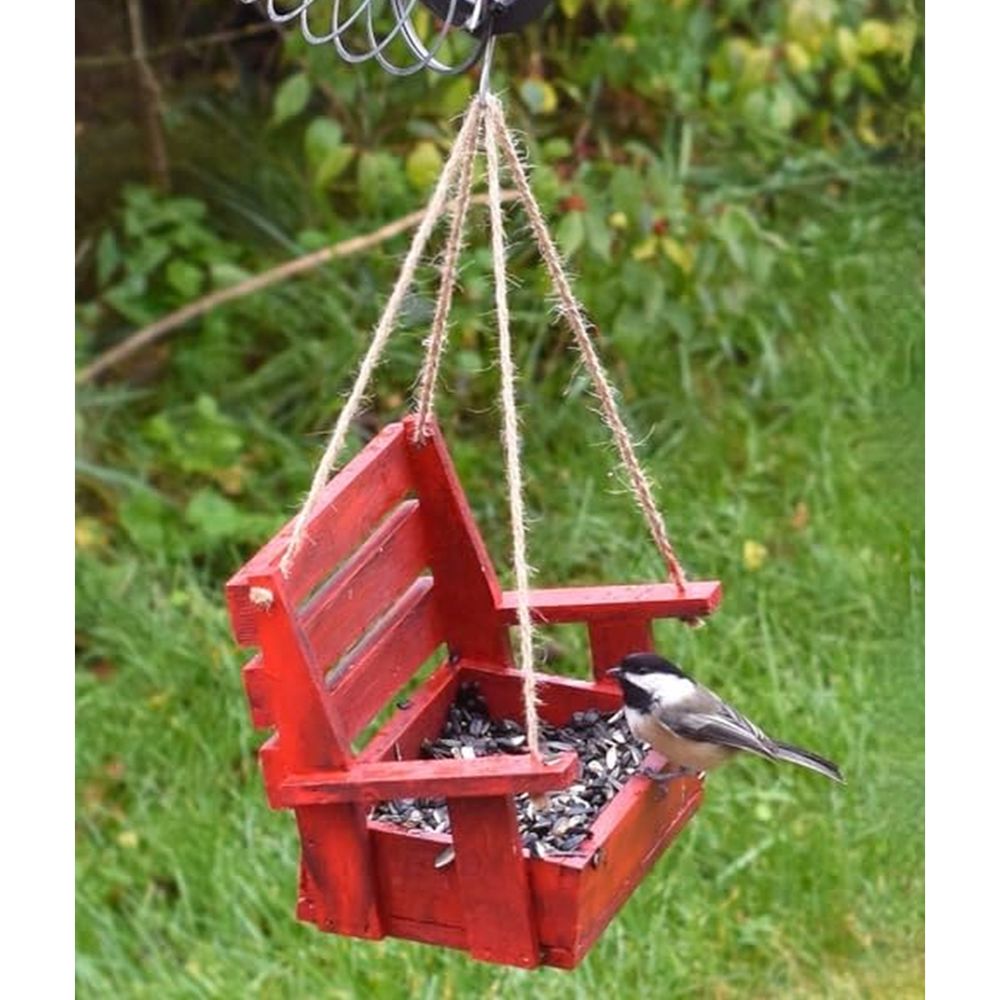 Hanging Porch Swing Feeder Red