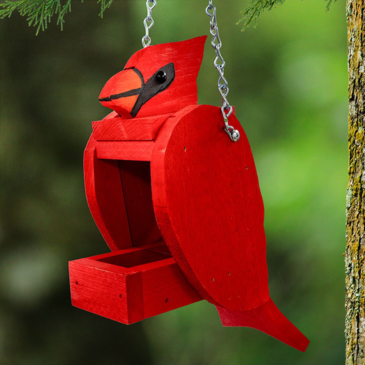 Songbird Shaped Hopper Bird Feeder Cardinal