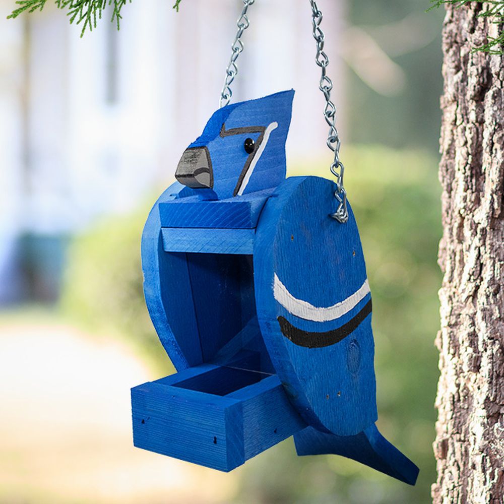 Songbird Shaped Hopper Bird Feeder Blue Jay