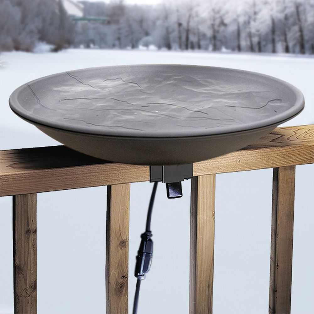 Bird Lover's Heated Deck Rail Bird Bath 20