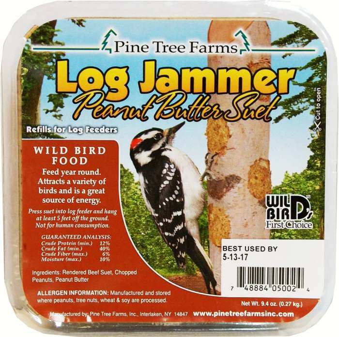 Log Jammer Peanut Butter Suet Plug 36/Pack
