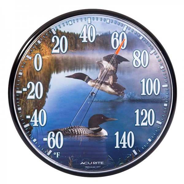 Accurite Loons Thermometer, Common Loon Indoor Outdoor Thermometer