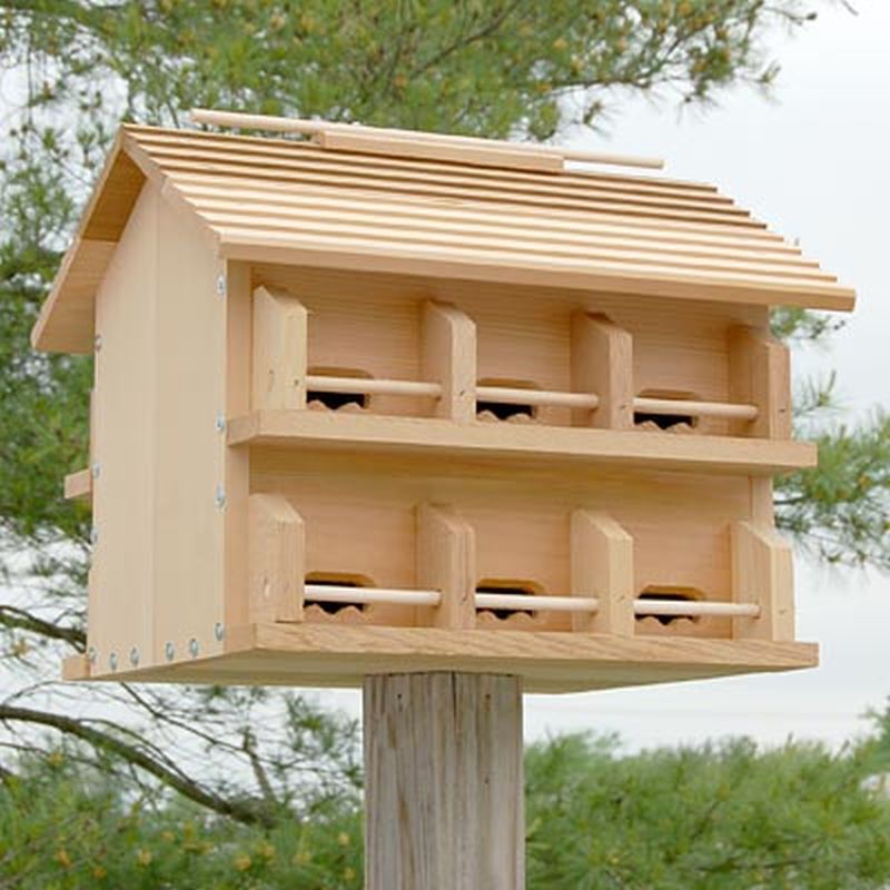 3-Floor-12 Room Purple Martin House with Starling Resistant Holes 