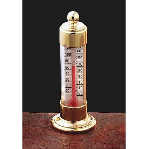 Vermont Desk Thermometer Living Finish Brass, Solid Brass Desk