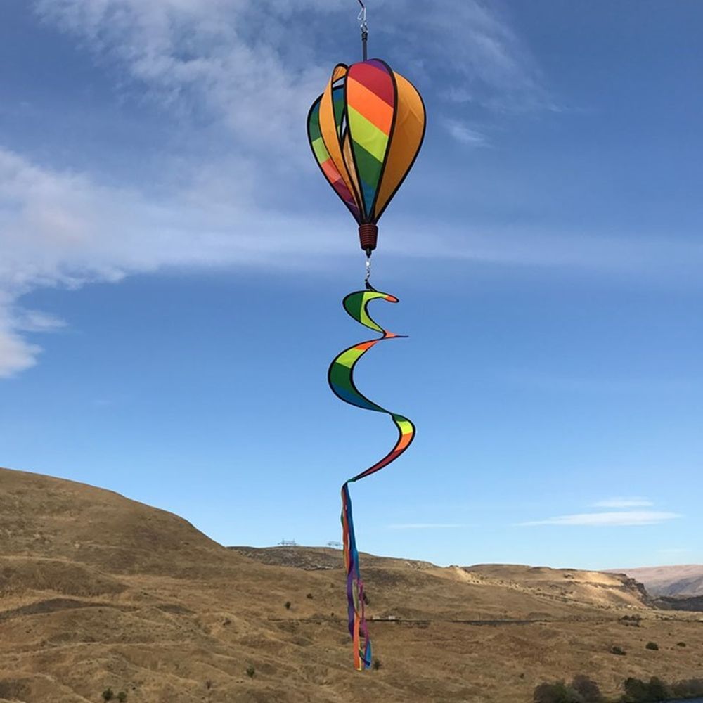 Rainbow Striped Hot Air Balloon