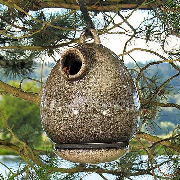 Alcyon Porcelain Egg Bird Home Sandy Granite