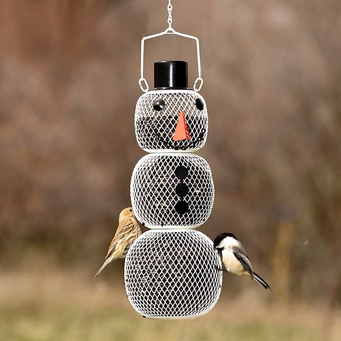 No No Snowman Bird Feeder No No Wire Mesh Snowman Bird Feeder