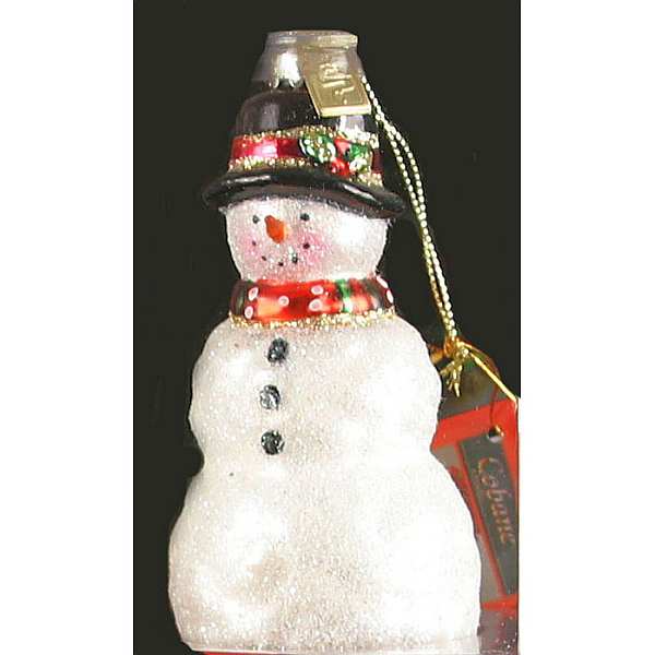 Blown Glass Ornament Rustic Snowman