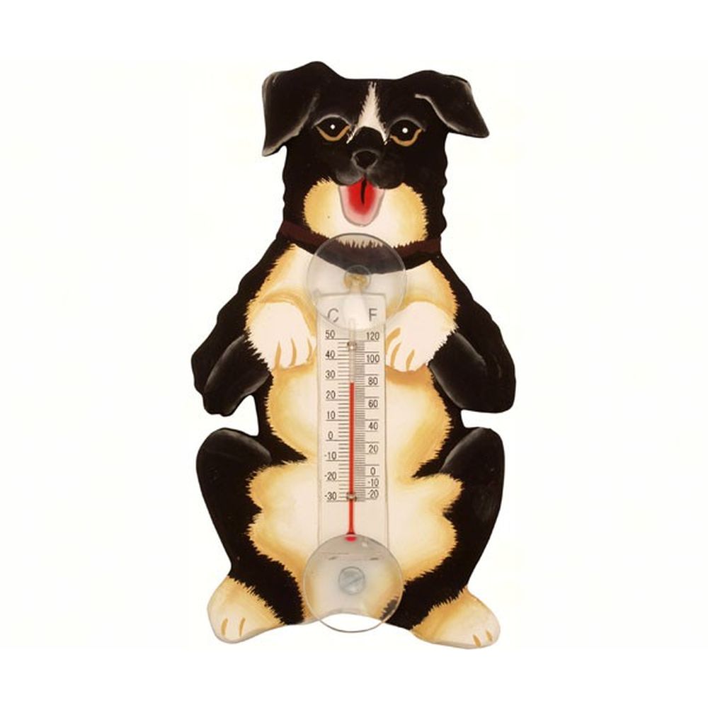 Window Thermometer Begging Mutt Dog Small