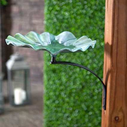 Achla Lily Leaf Bird Bath With Mounting Bracket Decorative Garden Achla Lily Leaf Bird Bath With Mounting