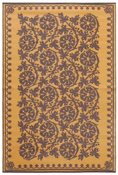 Cinquefoil Design Woven Floor Mat 4'x6' Cinnamon