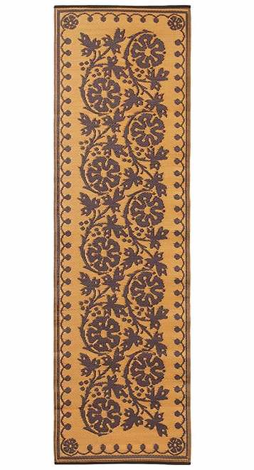 Cinquefoil Woven Floor Mat Runner 2'x8' Cinnamon