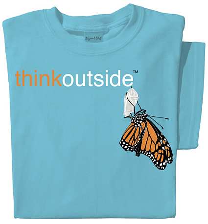Think Outside Monarch Ladies T-shirt