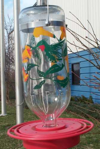 Best-1 32oz Handpainted Hummingbird Design Feeder