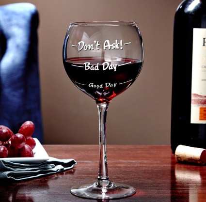 How Was Your Day? Wine Glass Set of 2