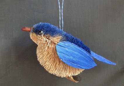 Brushart Bristle Brush Bird Ornament Bluebird