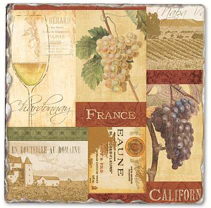 Tumbled Tile Coasters Set of 4 Wine Valley
