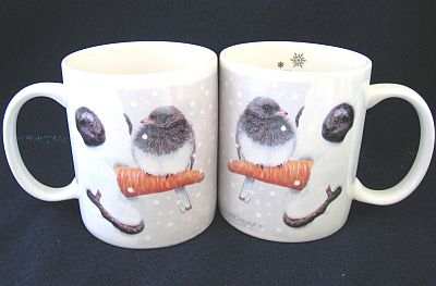 Nosey Junco Ceramic 11oz Coffee Mug 2/Set