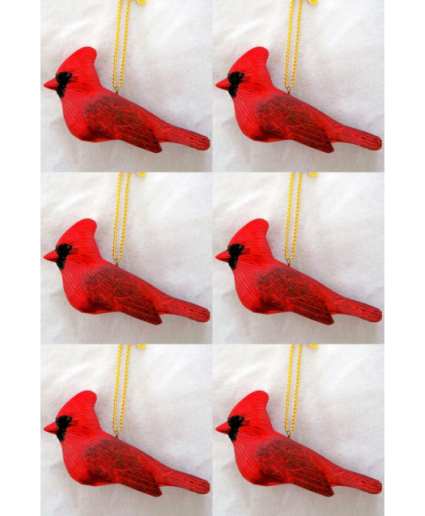 Audubon Cardinal Ornament Collection Set of 6