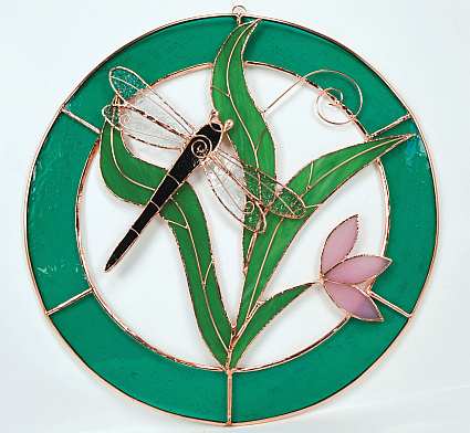 Window Panel Circle Dragonfly Teal Small