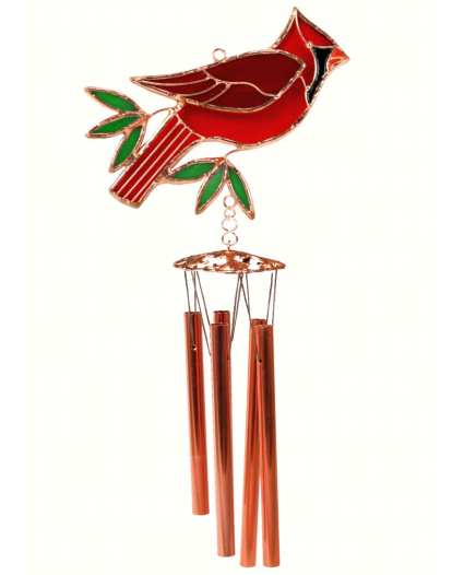 Stained Glass Windchime Cardinal Small
