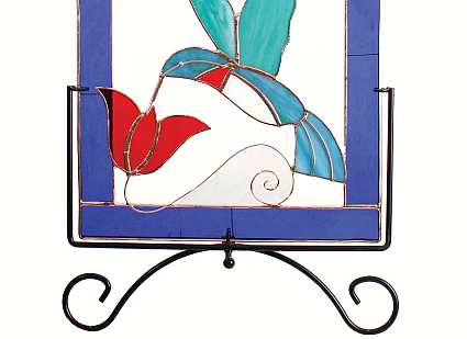 Stained Glass Window Panel Square Stand Large
