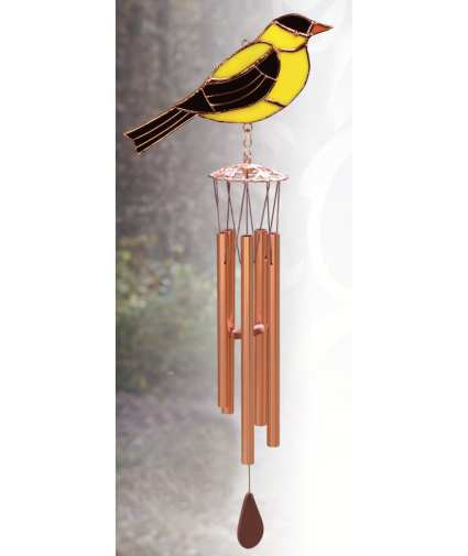 Stained Glass Windchime Goldfinch Small
