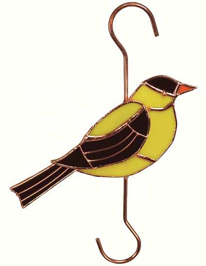 Stained Glass Garden Hook Goldfinch