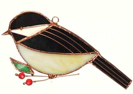 Stained Glass Suncatcher Chickadee
